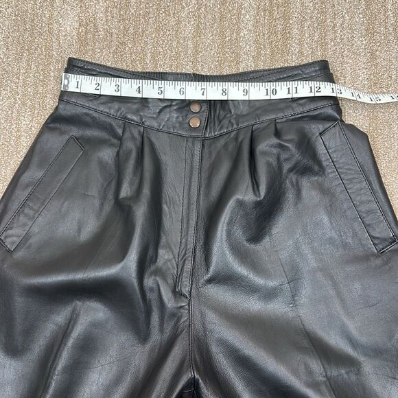 Leather Vintage Y2K High Rise Women Pants Black Goth Dark Approximate Size Small - Picture 5 of 12